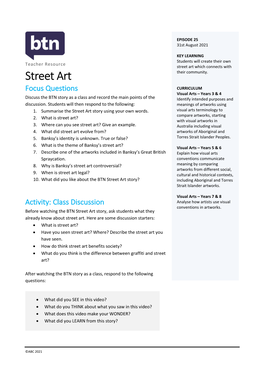 Street Art – Teacher Resource