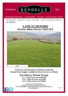 LAND at SIGFORD Newton Abbot, Devon