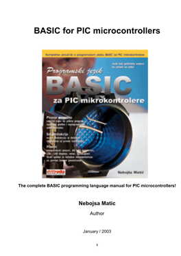 BASIC for PIC Microcontrollers