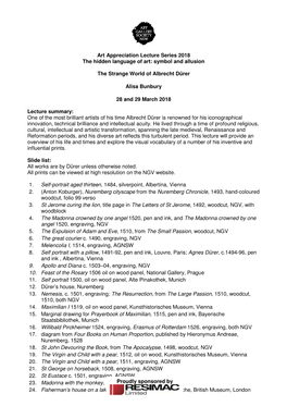 Symbol and Allusion the Strange World of Albrecht Dürer Alisa