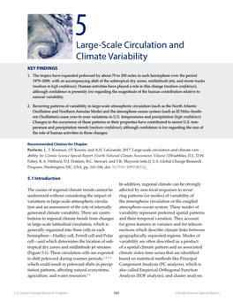 Large-Scale Circulation and Climate Variability KEY FINDINGS