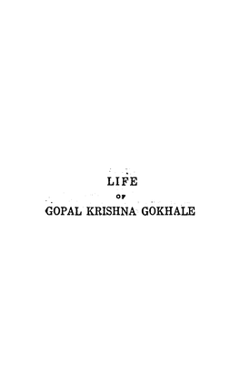 Life Gopal Krishna Gokhale