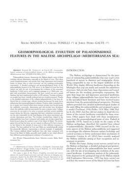 Geomorphological Evolution of Palaeosinkhole Features in the Maltese Archipelago (Mediterranean Sea)