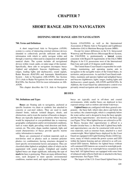 Chapter 7 Short Range Aids to Navigation