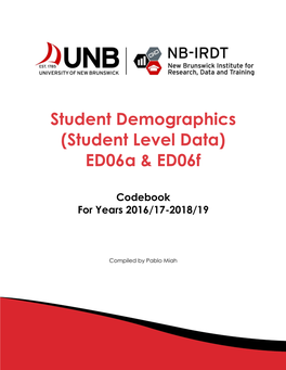 Student Demographics (Student Level Data) Ed06a & Ed06f