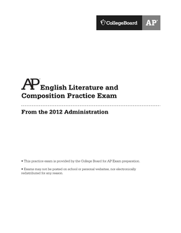 AP English Literature and Composition Practice Exam, Section I