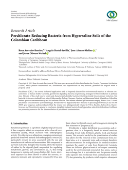 Perchlorate-Reducing Bacteria from Hypersaline Soils of the Colombian Caribbean