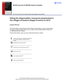 Massacres Perpetrated in the Villages of Eastern Aleppo Province in 2013