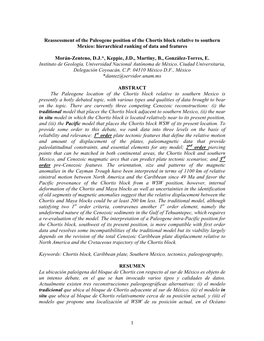 Constraints on the Paleogene Position of the Chortis Block and Its