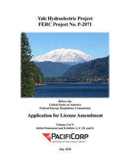 Yale Hydroelectric Project FERC Project No. P-2071 Application for License Amendment