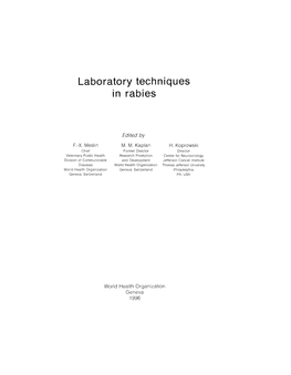 Laboratory Techniques in Rabies