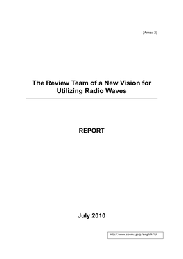 The Review Team of a New Vision for Utilizing Radio Waves