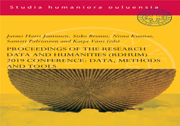Proceedings of the Research Data and Humanities (Rdhum) 2019 Conference: Data, Methods and Tools K a Nsi