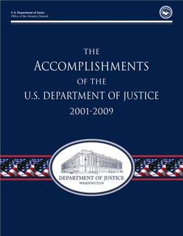 The Accomplishments of the Department of Justice 2001-2009