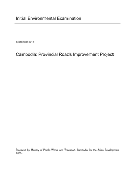Cambodia: Provincial Roads Improvement Project