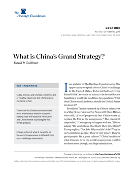 What Is China's Grand Strategy?