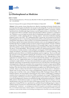 2,4 Dinitrophenol As Medicine