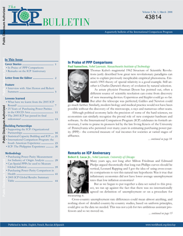Bulletin 43814 a Quarterly Bulletin of the International Comparison Program Public Disclosure Authorized