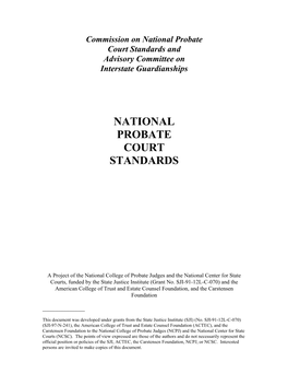 National Probate Court Standards and Advisory Committee on Interstate Guardianships