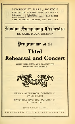 Third Rehearsal and Concert