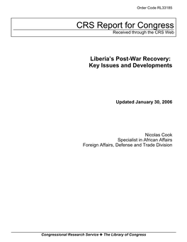 Liberia's Post-War Recovery