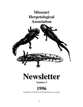 Missouri Herpetological Association Newsletter #9 (1996)