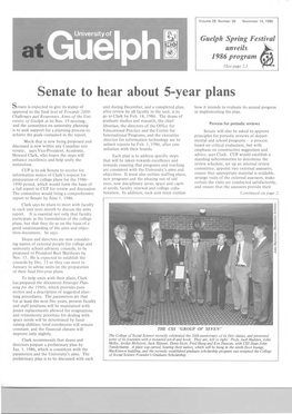 Senate to Hear About 5-Year Plans