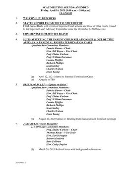 SCAC MEETING AGENDA-AMENDED Friday, April 16, 2021 [9:00 A.M