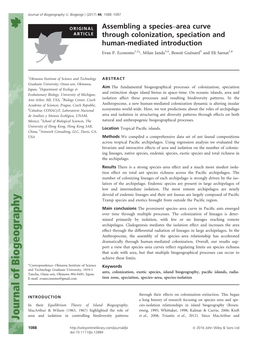 Area Curve Through Colonization, Speciation and Human‐