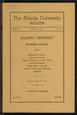 The Atlanta University BULLETIN