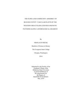 Vascular Plants of the Western Great Plains and Phylogenetic Patterns Along a Hydrological Gradient