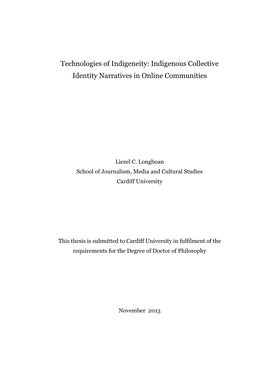 Indigenous Collective Identity Narratives in Online Communities