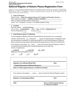 2017 Update and Boundary Increase Nomination