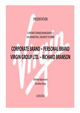 Personal Brand Virgin Group Ltd