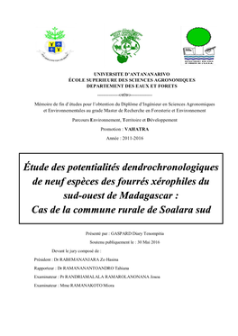 Étude Des Potentialités Dendrochronologiques De Neuf