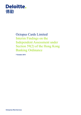 Octopus Cards Limited Interim Findings on the Independent