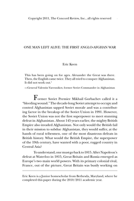 The First Anglo-Afghan War