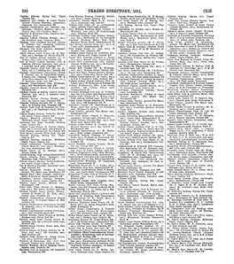 TRADES DIRECTORY, 1911. CLU • Cecilian Rowing, Spring Hill, Upper Eton Mission Rowing, Dockside, Middle­ Lngra.M Honae Residential (H