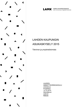 Lahden Kaupungin Asukaskysely 2015