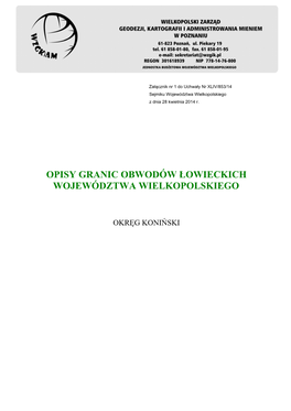 Opisy Granic Obwodów Łowieckich Województwa Wielkopolskiego