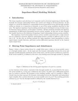 Impedance-Based Modeling Methods1 1 Introduction 2 Driving