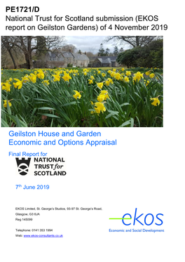 Geilston House and Garden Economic and Options Appraisal Final Report For