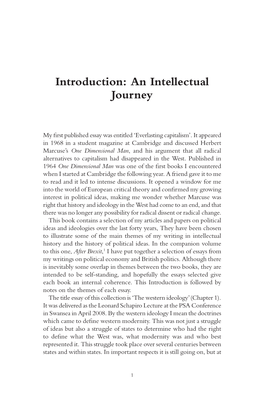 Introduction: an Intellectual Journey