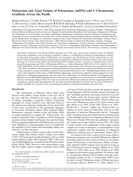 Mtdna and Y Chromosome Gradients Across the Pacific