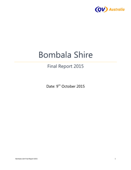 Bombala Shire Final Report 2015