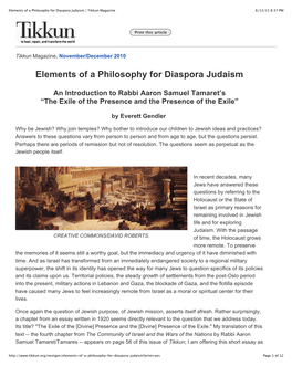 Elements of a Philosophy for Diaspora Judaism | Tikkun Magazine 6/13/13 8:37 PM