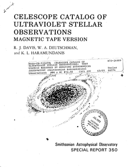 Observations Magnetic Tape Version R