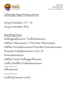 Ashtanga Yoga Sanskrit