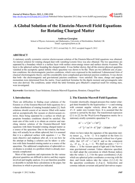 A Global Solution of the Einstein-Maxwell Field Equations for Rotating Charged Matter
