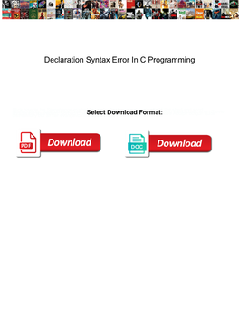 Declaration Syntax Error in C Programming
